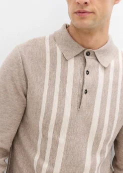 Hombre bonprix bonprix Jersey tipo polo de punto fino con corte ajustado