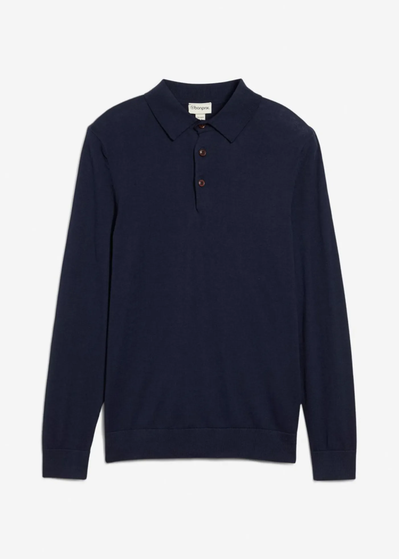 Hombre bonprix bonprix Jersey tipo polo de punto fino con lana merina de calidad con corte ajustado