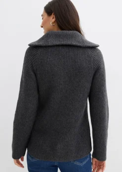 Mujer bonprix bonprix Jersey tipo troyer de canalé