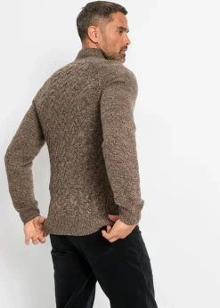 Hombre bonprix bonprix Jersey troyer de punto trenzado con contenido de lana