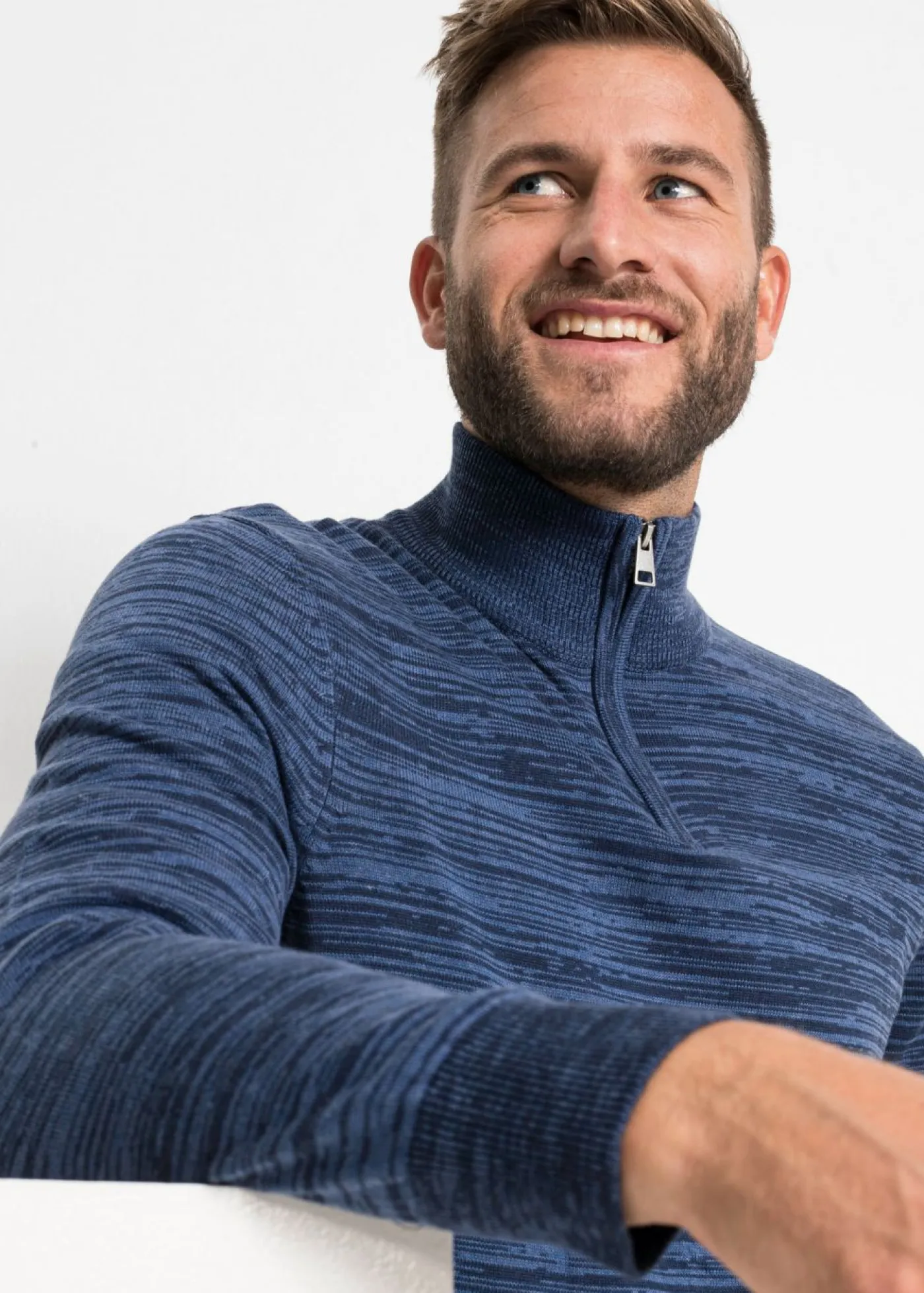 Hombre bonprix bonprix Jersey troyer jaspeado con algodón