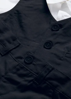 bonprix bonprix Pantalones|Partes De Arriba>Juego de trajes con camisa, chaleco y pantalones de algodón puro (3 piezas) Blanco-azul oscuro