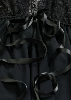 bonprix VENUS Corsés|Albornoces Y Batas>Kimono y tanga (2 piezas) Negro