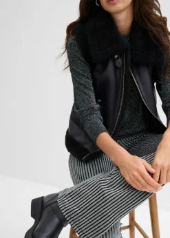 Mujer bonprix bonprix Leggings acampanados con hilo brillante