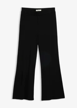 bonprix bonprix Pantalones|Novedades>Leggings acortados de canalé de mezcla de viscosa Negro