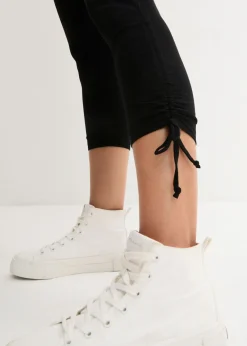 Mujer bonprix bonprix Leggings capri con fruncido (2 unidades)