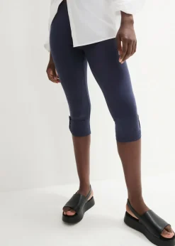 bonprix bonprix Pantalones>Leggings capri de algodón orgánico Azul marino