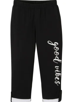 bonprix bonprix Ropa 9 A 16 Años·Pantalones Y Leggings>Leggings capri de algodón orgánico Negro-blanco