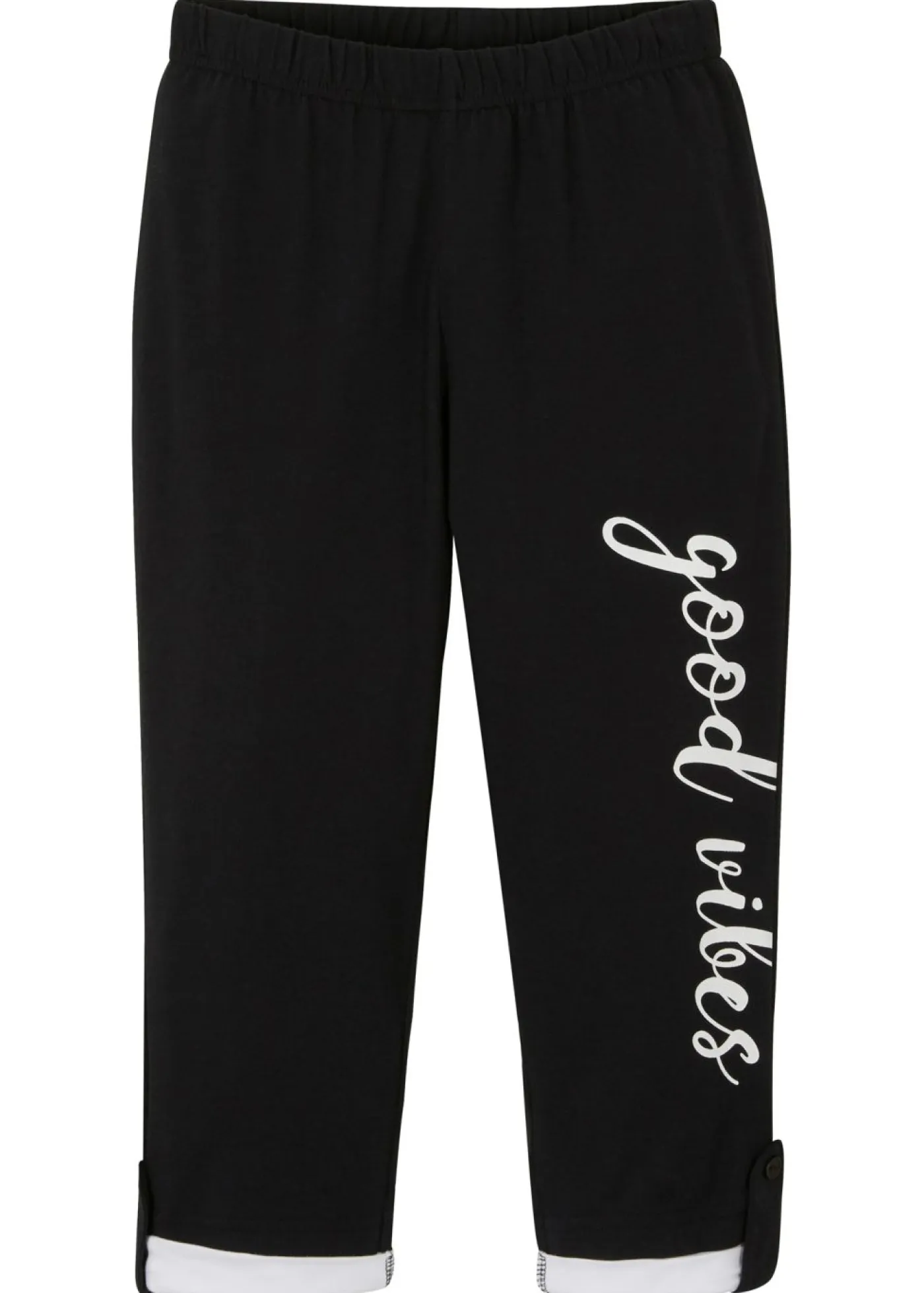 bonprix bonprix Ropa 9 A 16 Años·Pantalones Y Leggings>Leggings capri de algodón orgánico Negro-blanco