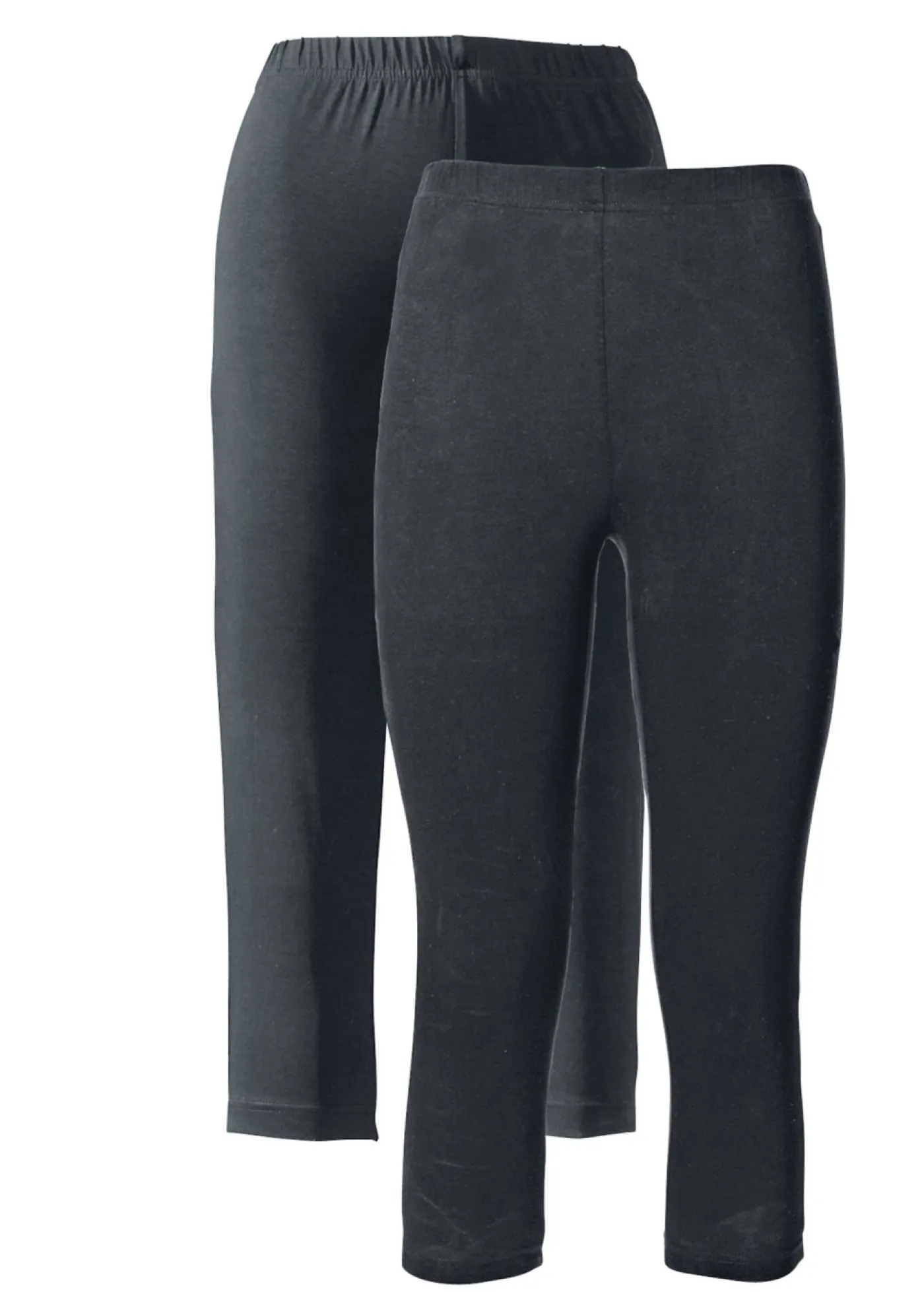 bonprix bonprix Básicos|Pantalones>Leggings capri de corte ajustado (2 unidades) Negro
