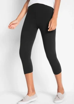 bonprix bonprix Básicos|Pantalones>Leggings capri de corte ajustado (2 unidades) Negro
