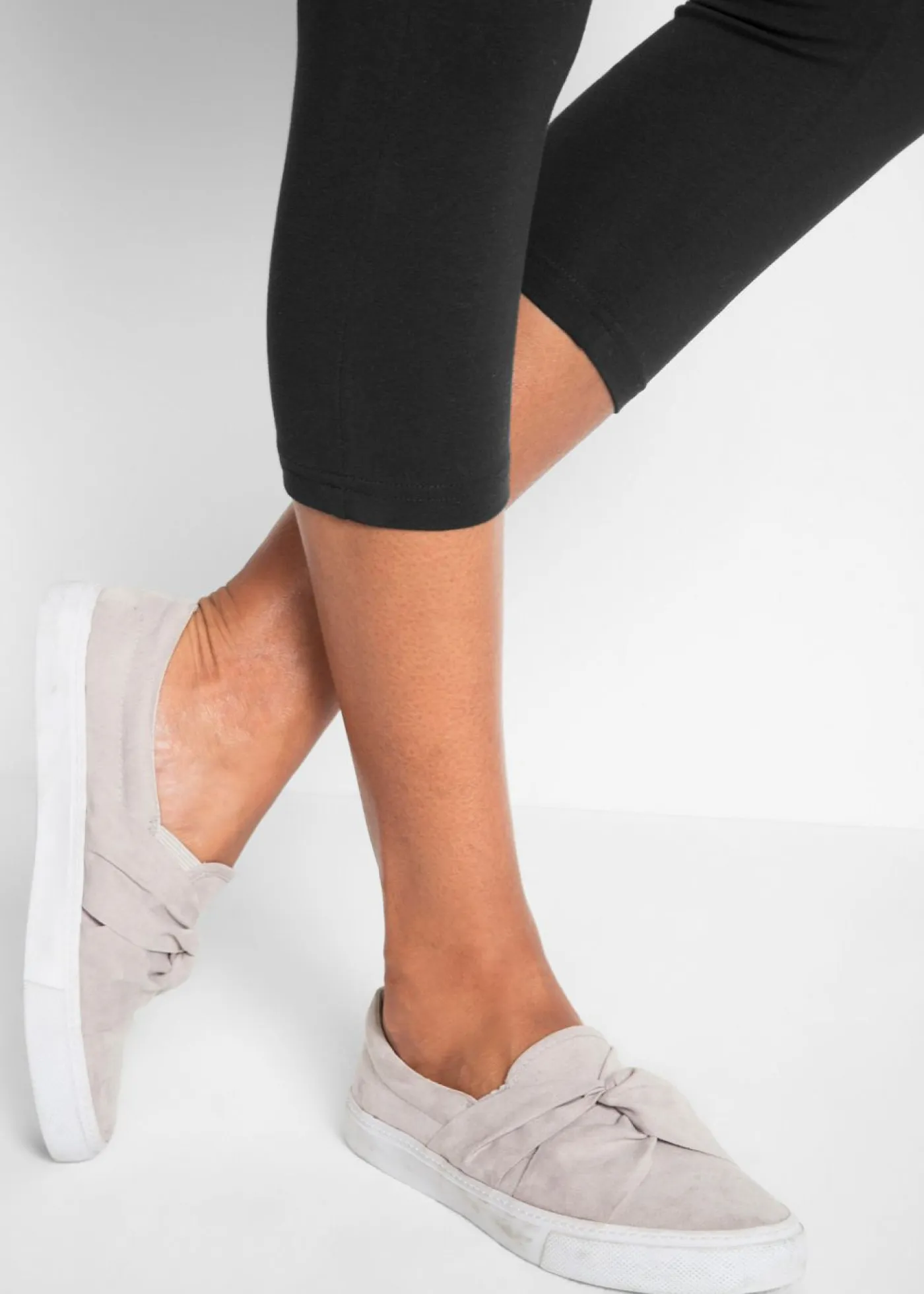 bonprix bonprix Básicos|Pantalones>Leggings capri de corte ajustado (2 unidades) Negro