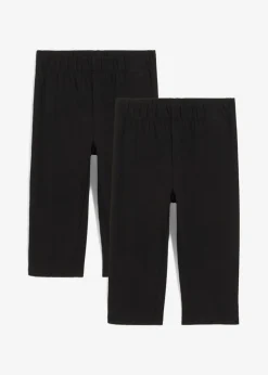 bonprix bonprix Ropa 2 A 9 Años·Pantalones Y Vaqueros|Ropa 2 A 9 Años·Multipack>Leggings capri de mezcla de algodón orgánico elástico (2 unidades) Negro