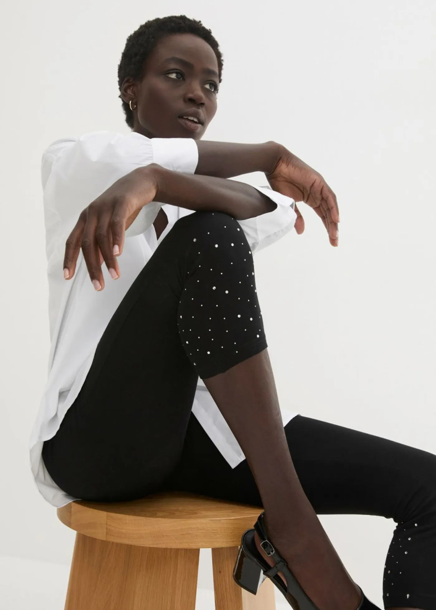 Mujer bonprix bonprix Leggings capri de mezcla de algodón