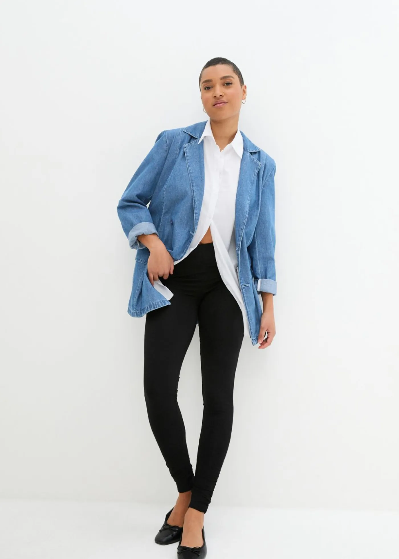 bonprix bonprix Pantalones>Leggings con cintura cómoda y ancha Negro