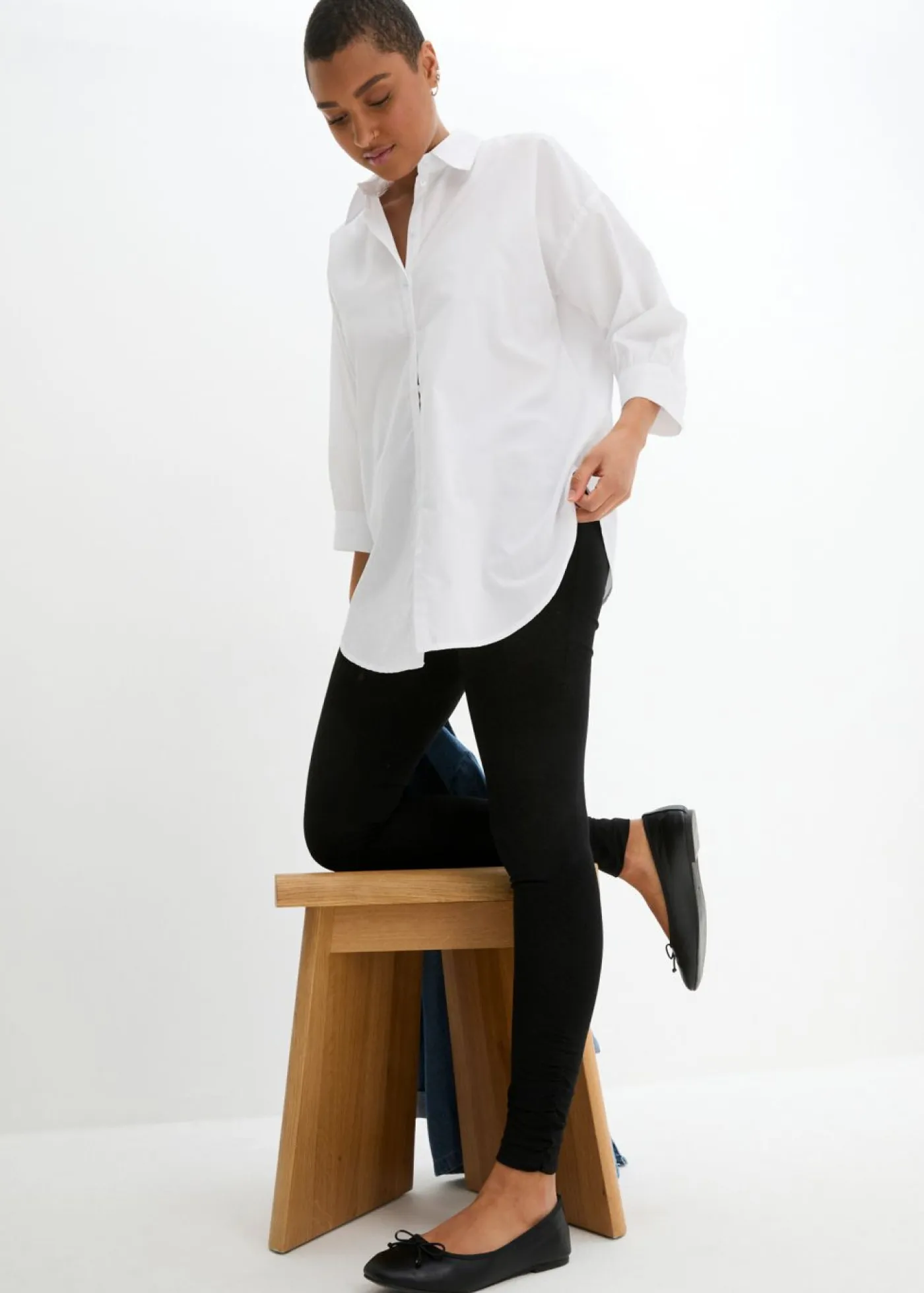 bonprix bonprix Pantalones>Leggings con cintura cómoda y ancha Negro