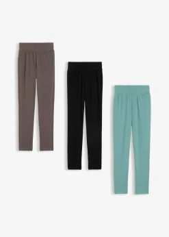 Niños bonprix bonprix Leggings confeccionados con mezcla de algodón ecológico elástico (3 unidades)