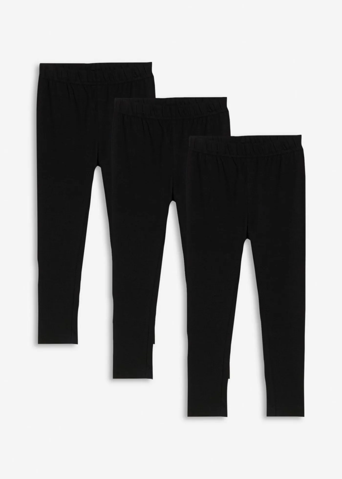 bonprix bonprix Ropa 2 A 9 Años·Pantalones Y Vaqueros|Ropa 2 A 9 Años·Multipack>Leggings confeccionados con mezcla de algodón ecológico elástico (3 unidades) Negro