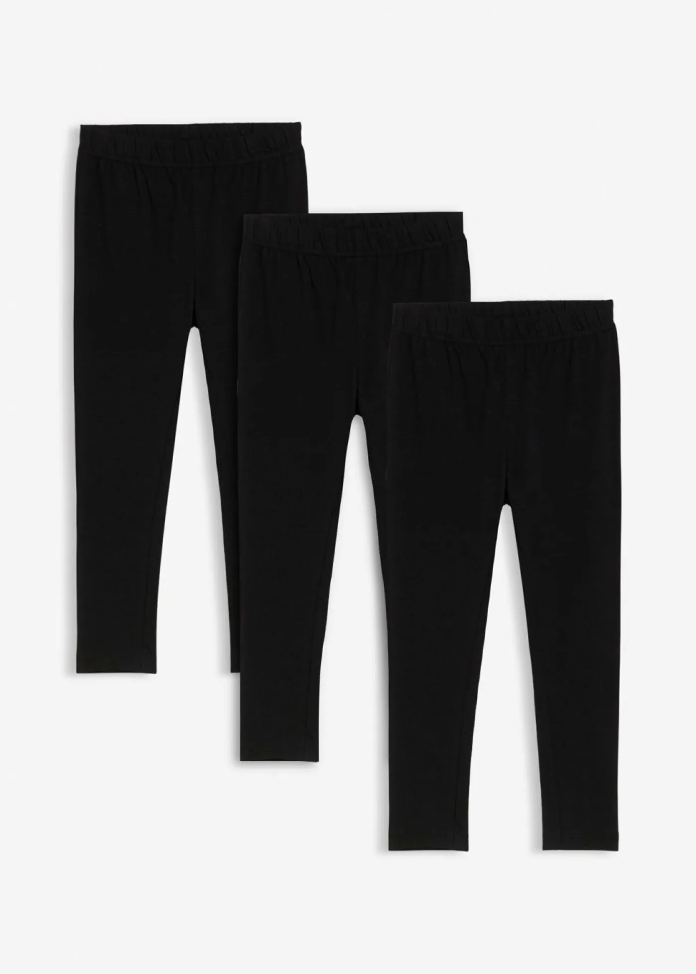 bonprix bonprix Ropa 2 A 9 Años·Pantalones Y Vaqueros|Ropa 2 A 9 Años·Multipack>Leggings confeccionados con mezcla de algodón ecológico elástico (3 unidades) Negro