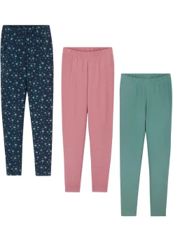 Niños bonprix bonprix Leggings confeccionados con mezcla de algodón ecológico elástico (3 unidades)
