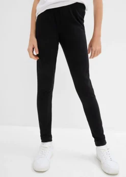 bonprix bonprix Ropa 9 A 16 Años·Pantalones Y Leggings|Ropa 9 A 16 Años·Packs De Ropa>Leggings confeccionados con mezcla de algodón ecológico elástico (3 unidades) Negro