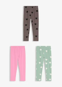 Niños bonprix bonprix Leggings confeccionados con mezcla de algodón ecológico elástico (3 unidades)
