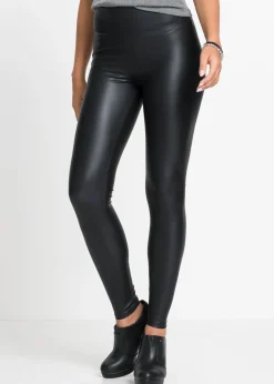 bonprix bonprix Tallas Pequeñas>Leggings de piel sintética con revestimiento Negro