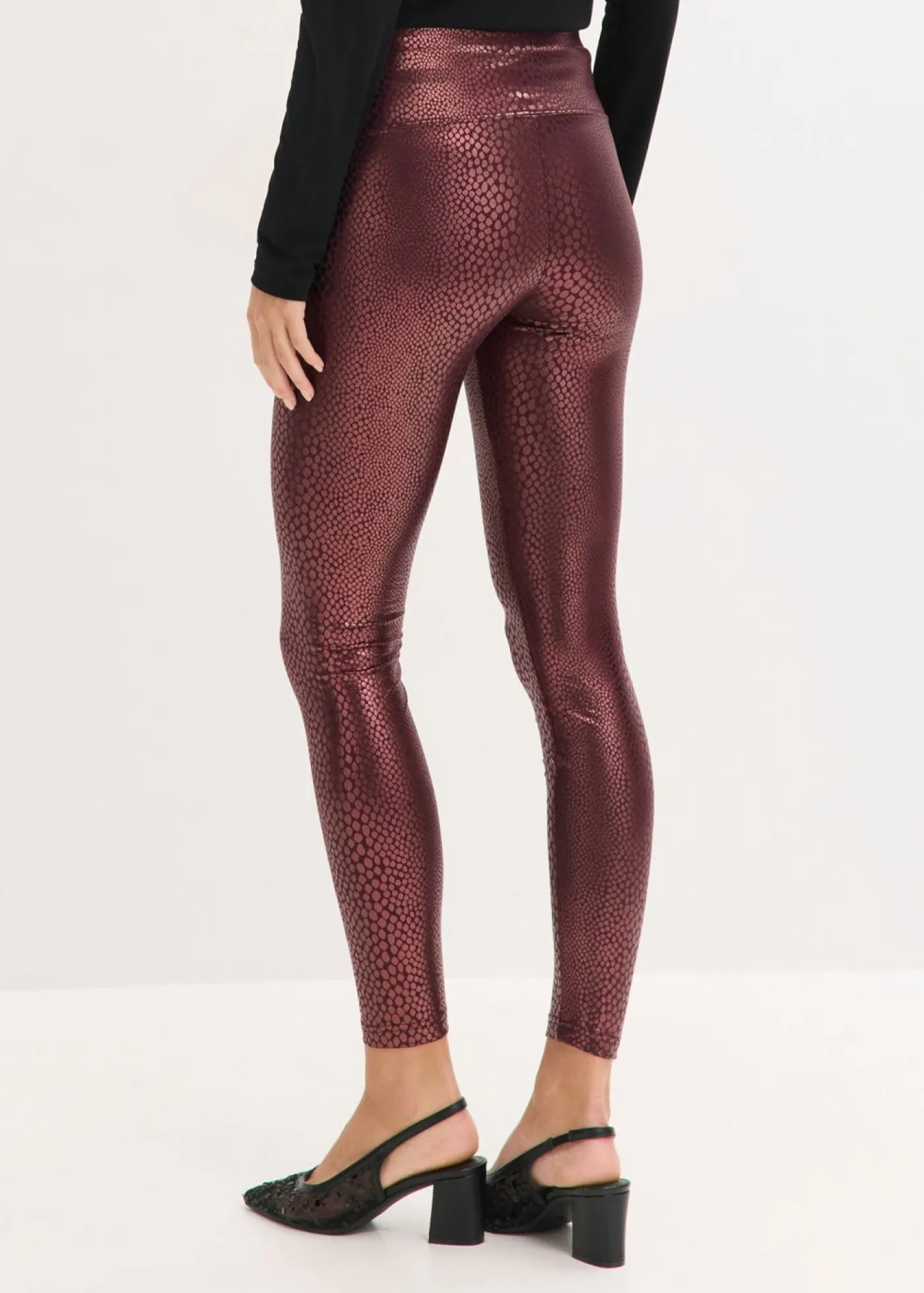 Mujer bonprix bonprix Leggings de piel sintética con alto brillo