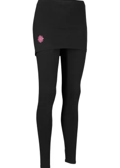 bonprix bonprix Ropa Deportiva|Pantalones>Leggings deportivos con falda, hasta el tobillo Negro con estampado gráfico