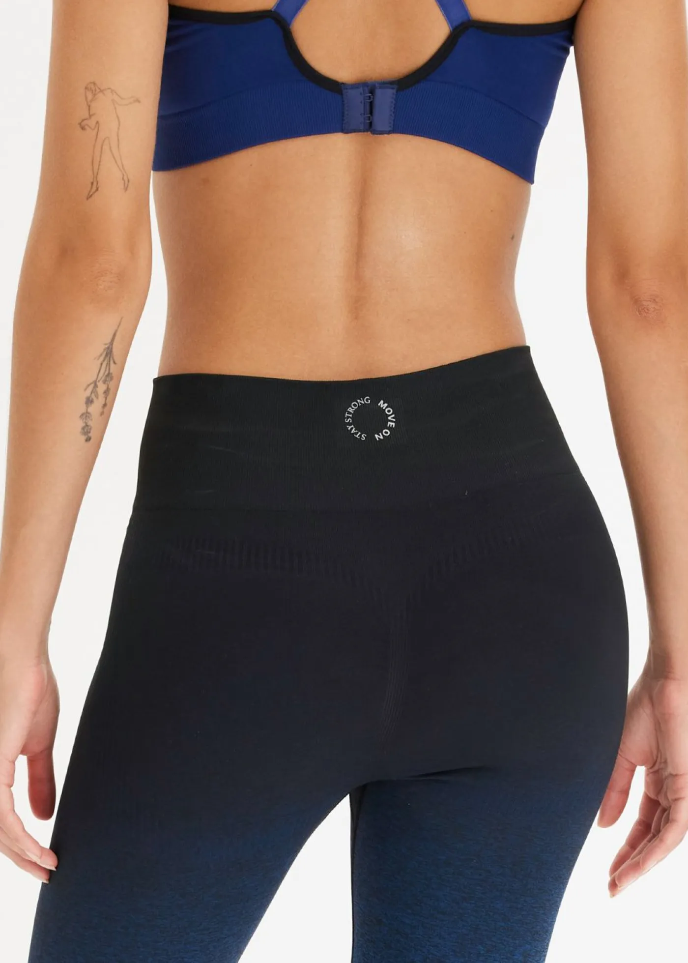 bonprix bonprix Ropa Deportiva|Pantalones>Leggings deportivos de material de secado rápido sin costuras con degradado cromático azul horizonte-azul faro-negro