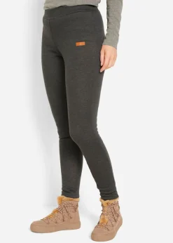 bonprix bonprix Pantalones>Leggings térmicos con forro polar Antracita jaspeado