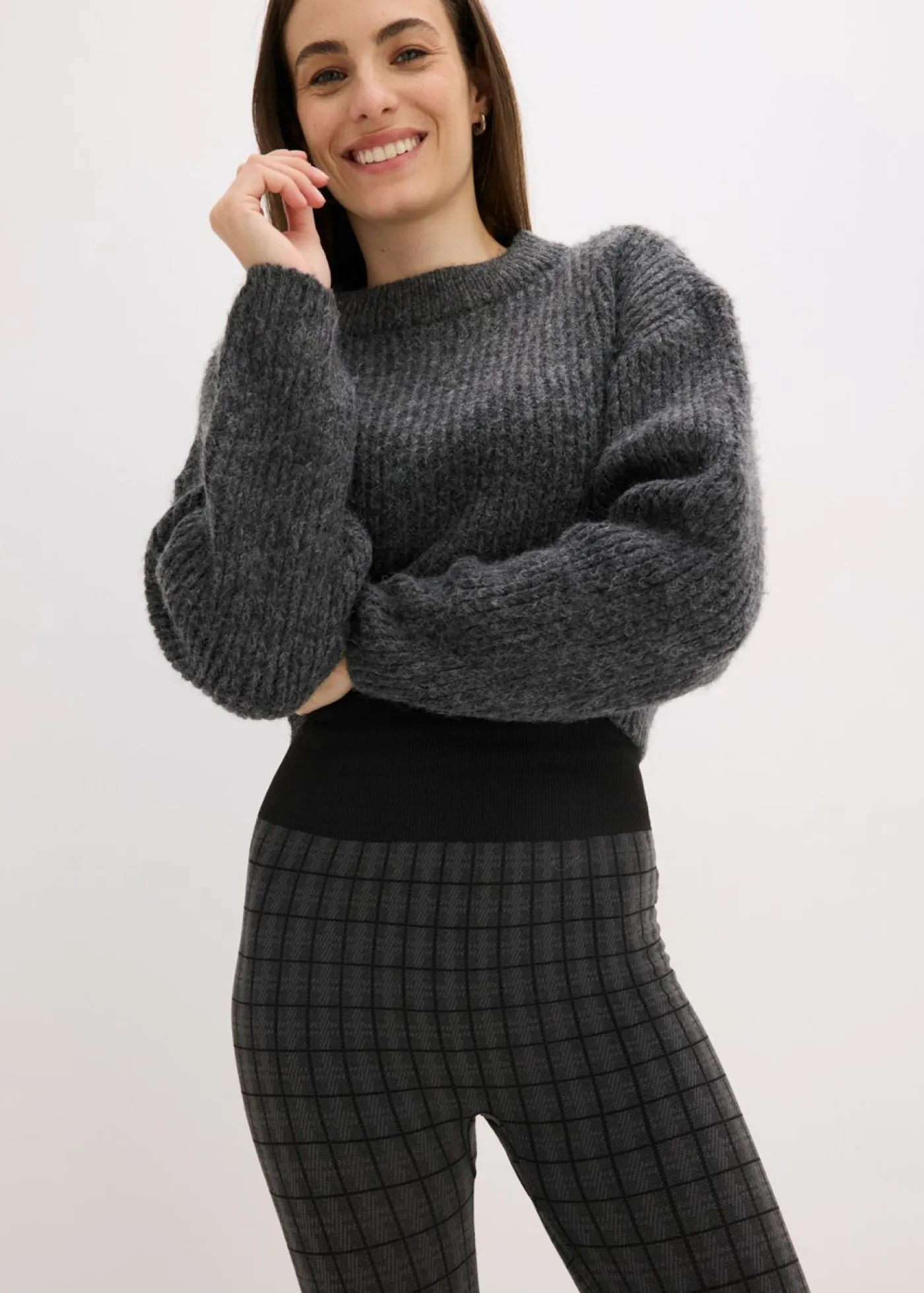 bonprix bonprix Ropa Interior Térmica|Pantalones>Leggings térmicos con interior suave Negro de cuadros