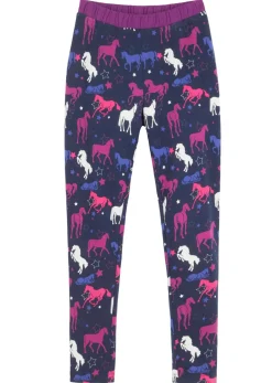 bonprix bonprix Ropa 2 A 9 Años·Pantalones Y Vaqueros>Leggings térmicos con motivo de caballos Azul marino