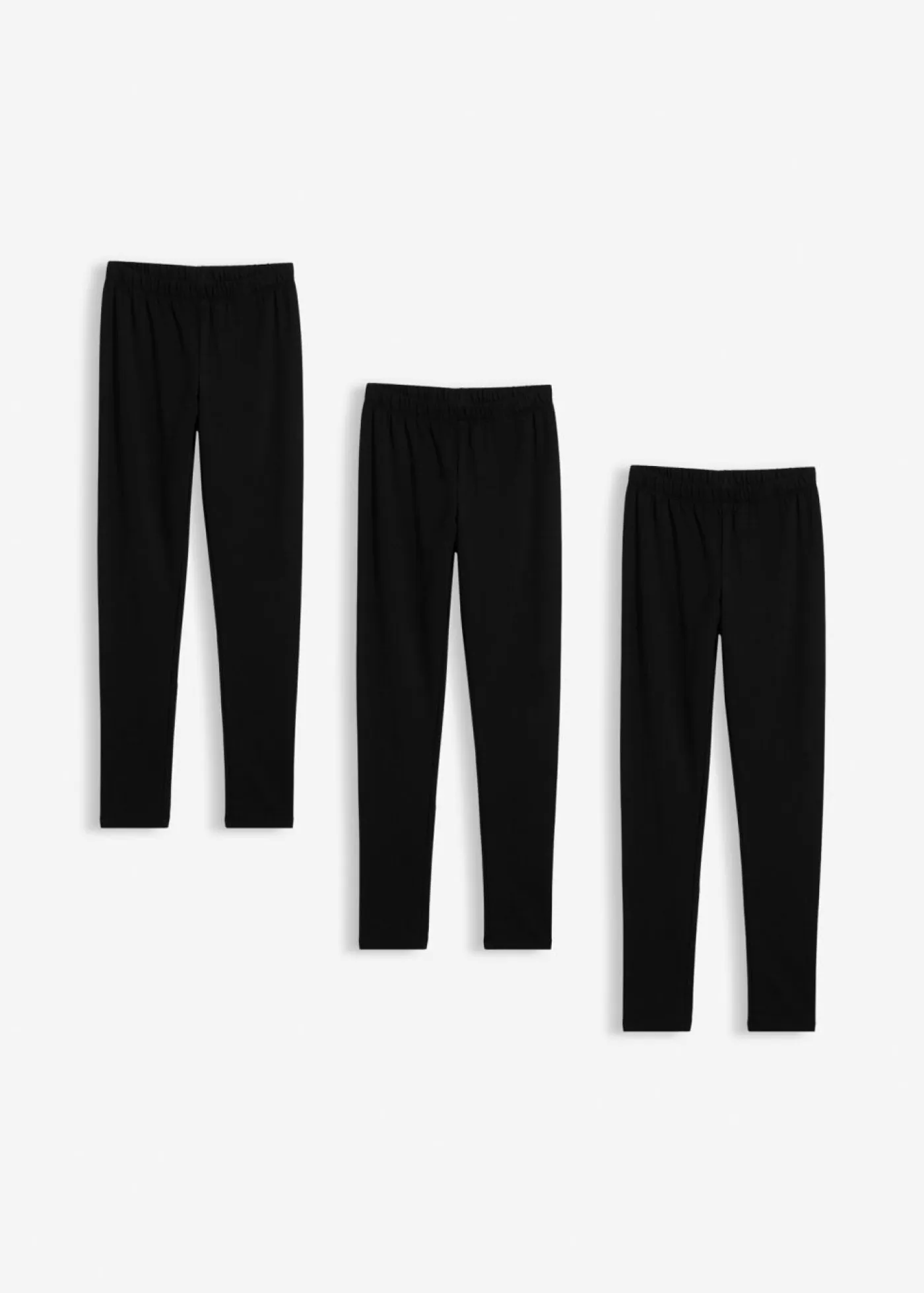 bonprix bonprix Ropa 9 A 16 Años·Pantalones Y Leggings|Ropa 9 A 16 Años·Packs De Ropa>Leggings térmicos de mezcla de algodón elástico (3 unidades) Negro