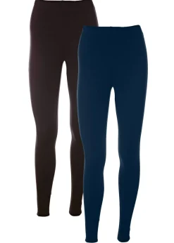 bonprix bonprix Básicos|Pantalones>Leggings (2 unidades) Negro-azul marino