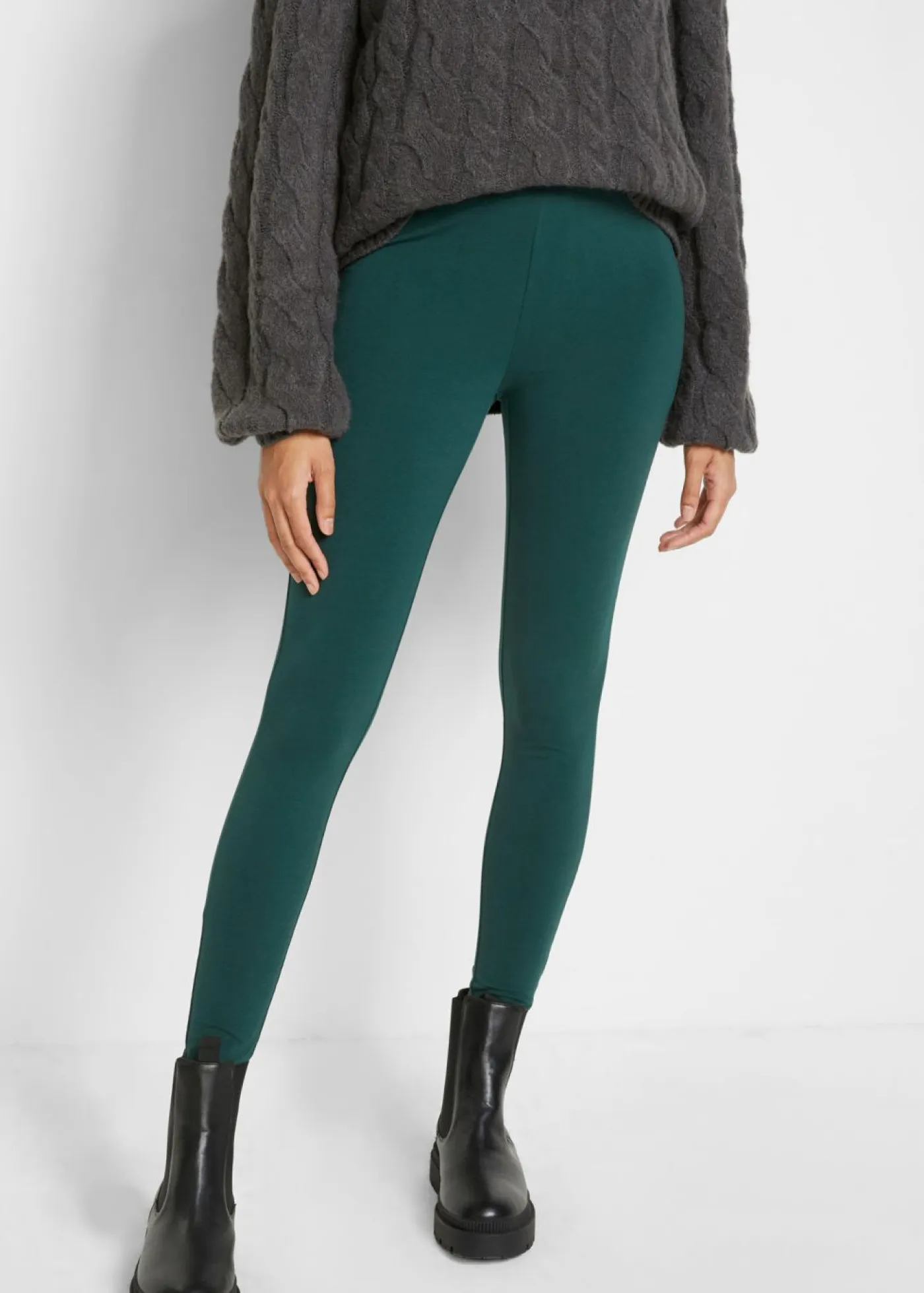 bonprix bonprix Básicos|Pantalones>Leggings (2 unidades) rubí+verde intenso