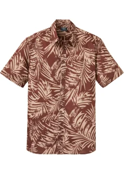 bonprix bonprix Ropa De Playa|Camisas>Ligera camisa de manga corta Marrón tierra