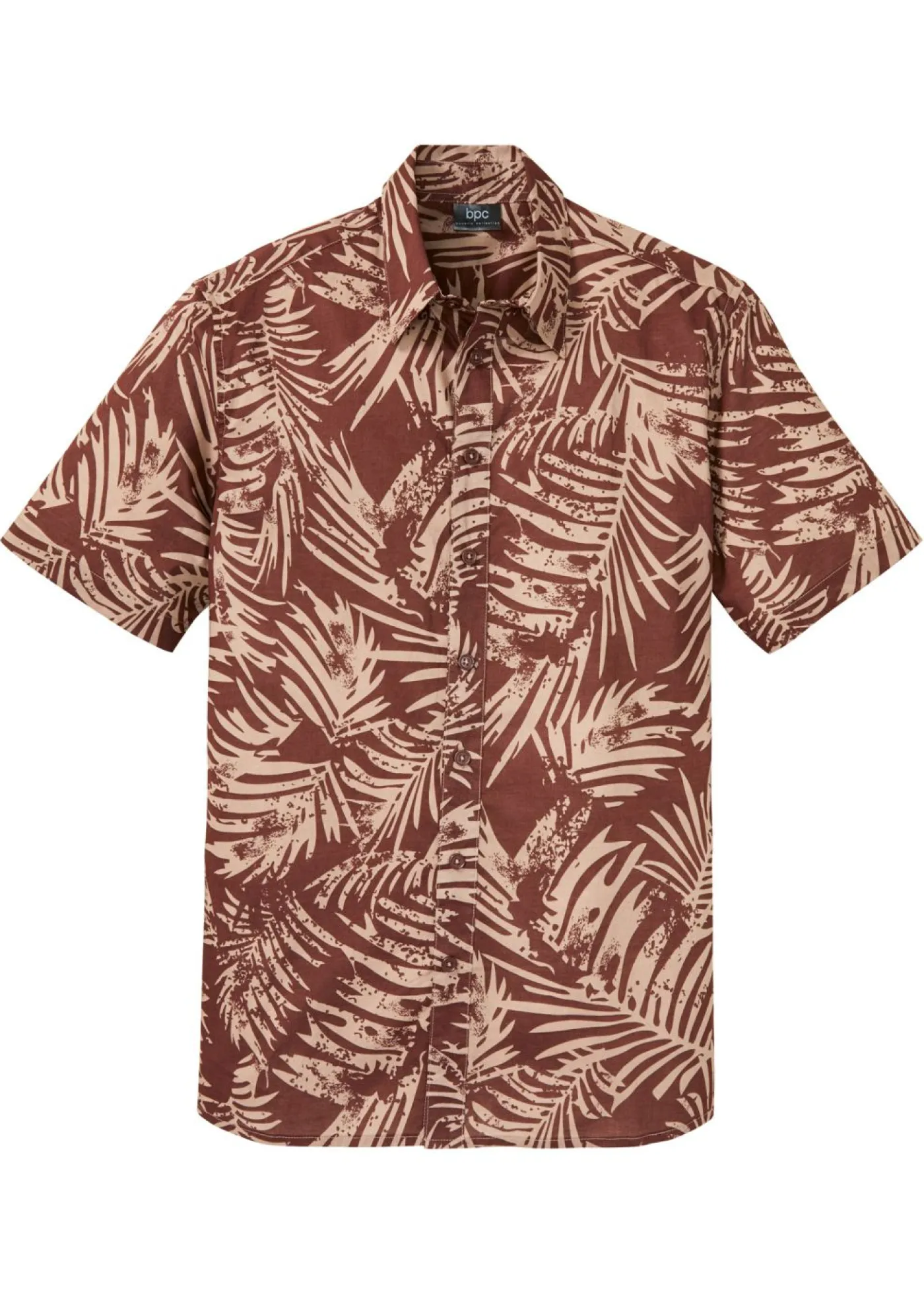 bonprix bonprix Ropa De Playa|Camisas>Ligera camisa de manga corta Marrón tierra