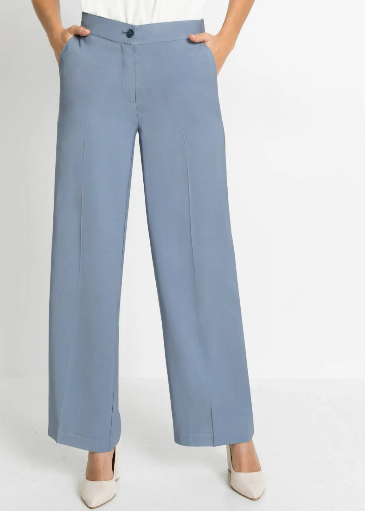 bonprix bonprix Pantalones|Novedades>Ligero pantalón Marlene con viscosa Azul mate