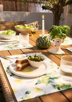 bonprix bonprix Mantel individual (4 unidades) con estampado de limones