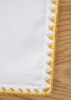 bonprix bonprix Vajilla|Manteleria Y Ropa De Cama>Manteles individuales de algodón orgánico con borde brillante (2 unidades) blanco lana-oro