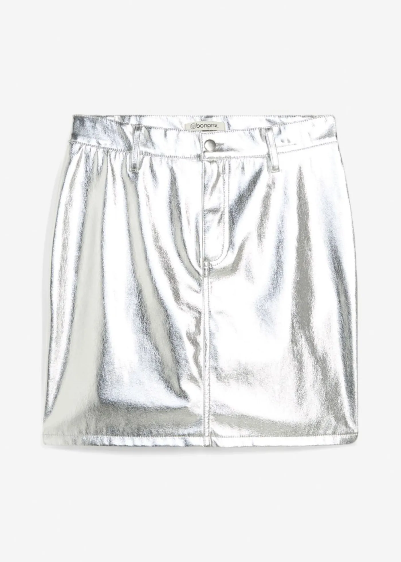 bonprix bonprix Faldas>Minifalda con aspecto metalizado Plata metalizado