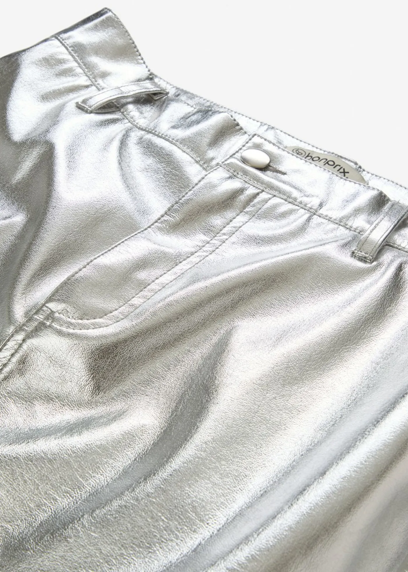 bonprix bonprix Faldas>Minifalda con aspecto metalizado Plata metalizado