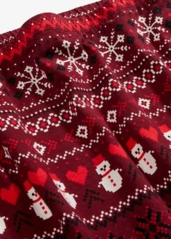 bonprix bonprix Faldas>Minifalda con patrón noruego de mezcla de algodón y elastano Rojo avellana-fresa-negro-blanco lana con patrón nórdico