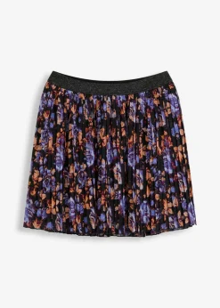 bonprix bonprix Faldas>Minifalda con plisado Negro con flores