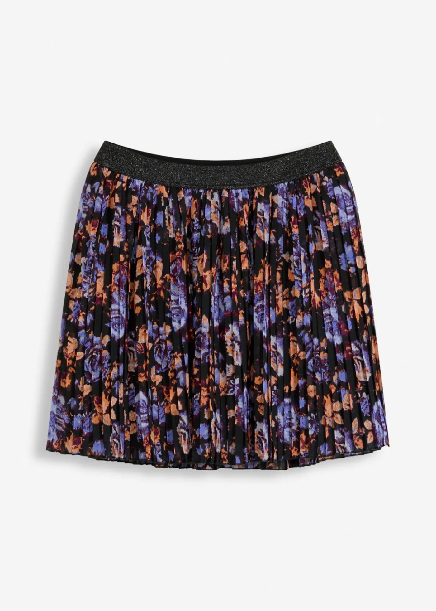 bonprix bonprix Faldas>Minifalda con plisado Negro con flores