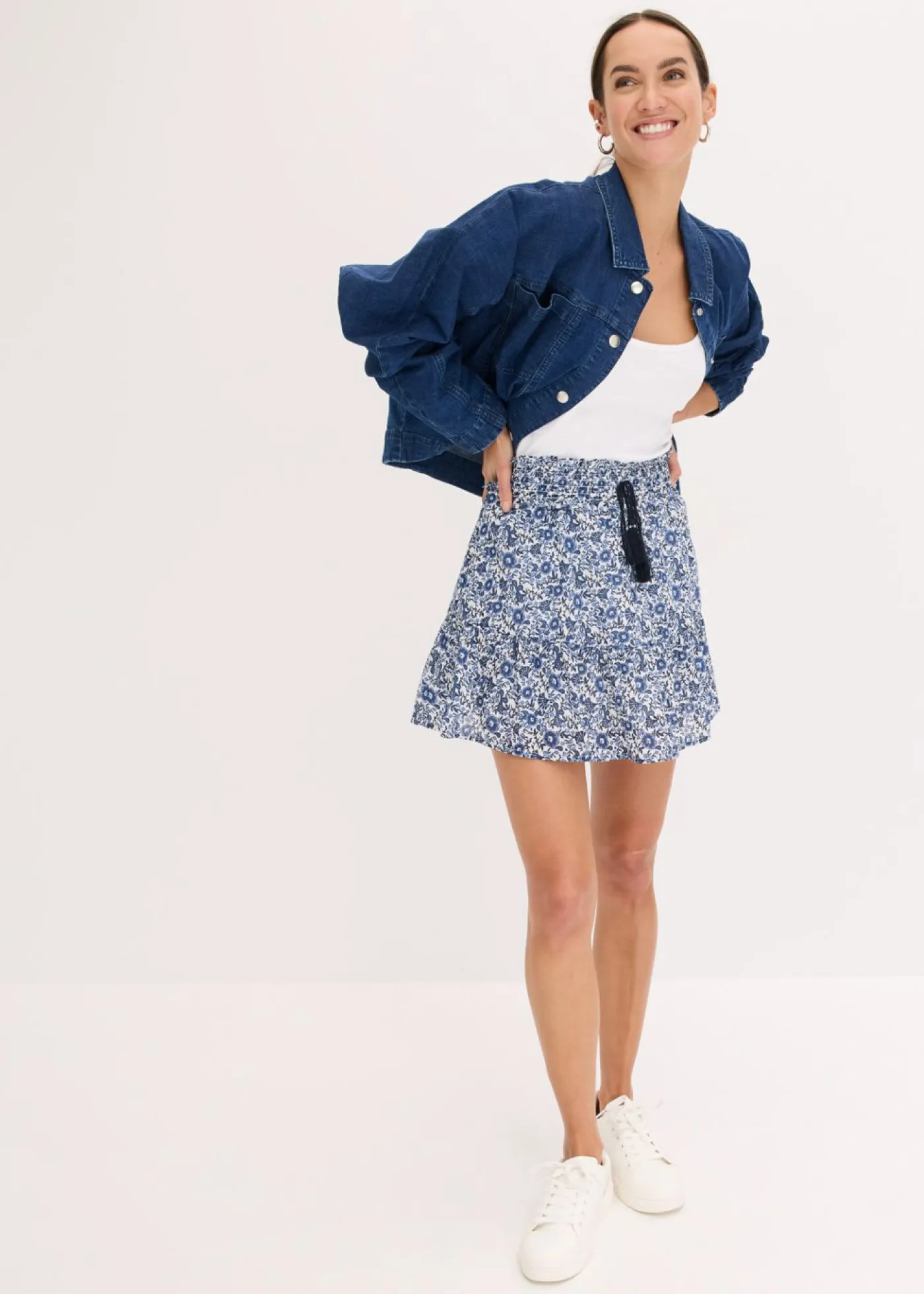 Mujer bonprix bonprix Minifalda de algodón ligero con diseño bohemio