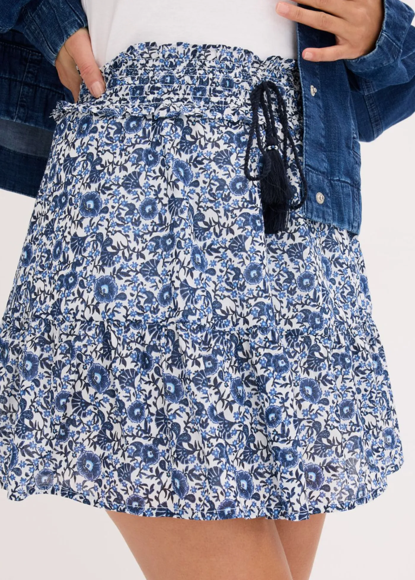 Mujer bonprix bonprix Minifalda de algodón ligero con diseño bohemio