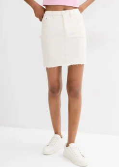 Mujer bonprix bonprix Minifalda de mezcla de algodón elástico
