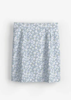 bonprix bonprix Faldas>Minifalda de viscosa fluida azul hielo con flores